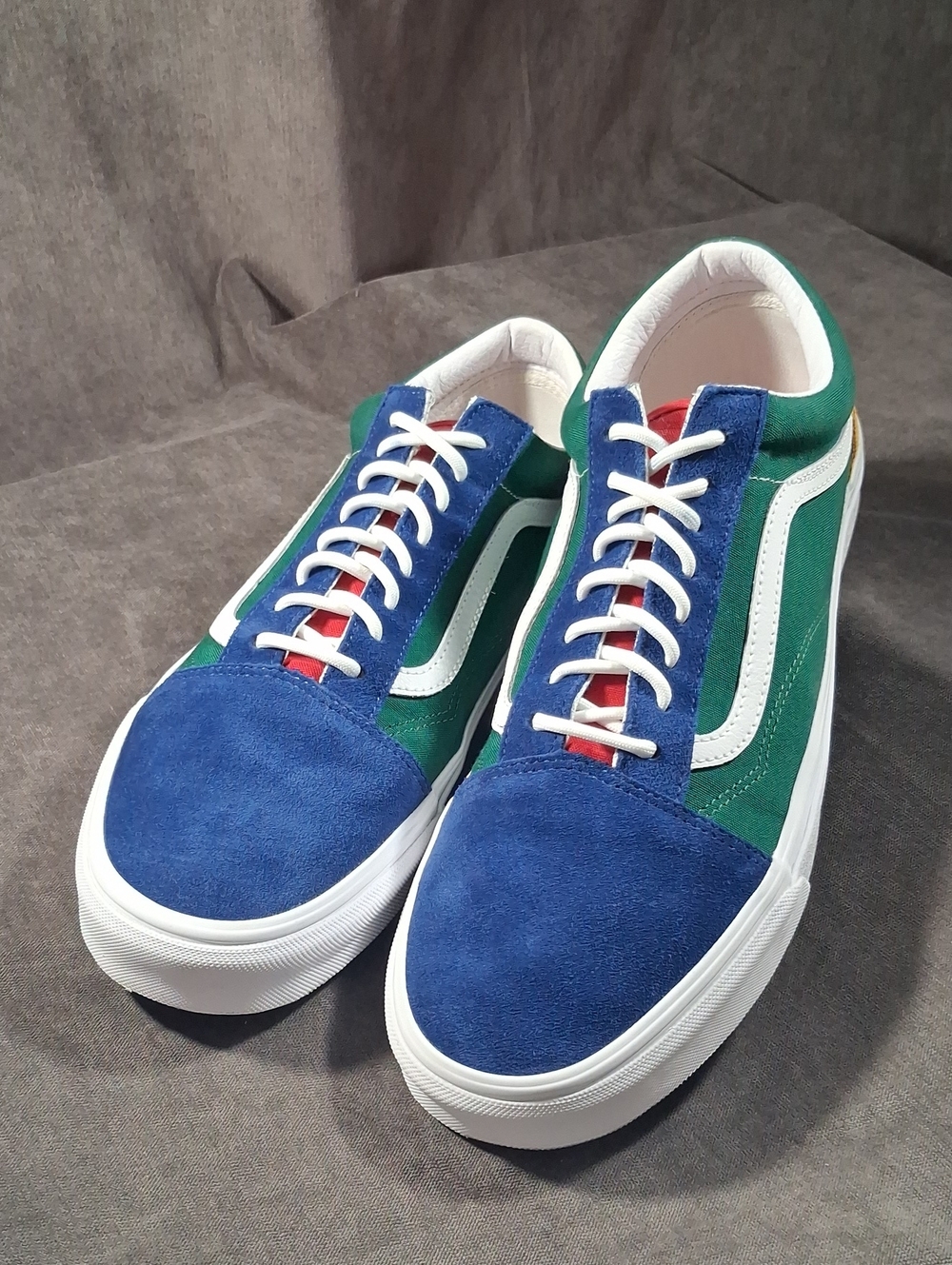 Vans Old Skool Yacht Club Blue Red Green Yellow Suede Canvas Sneakers VG+ US 13